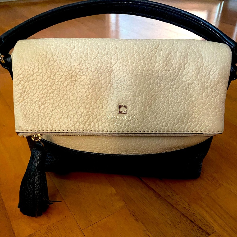 Cream & black, pebbled leather Kate Spade purse